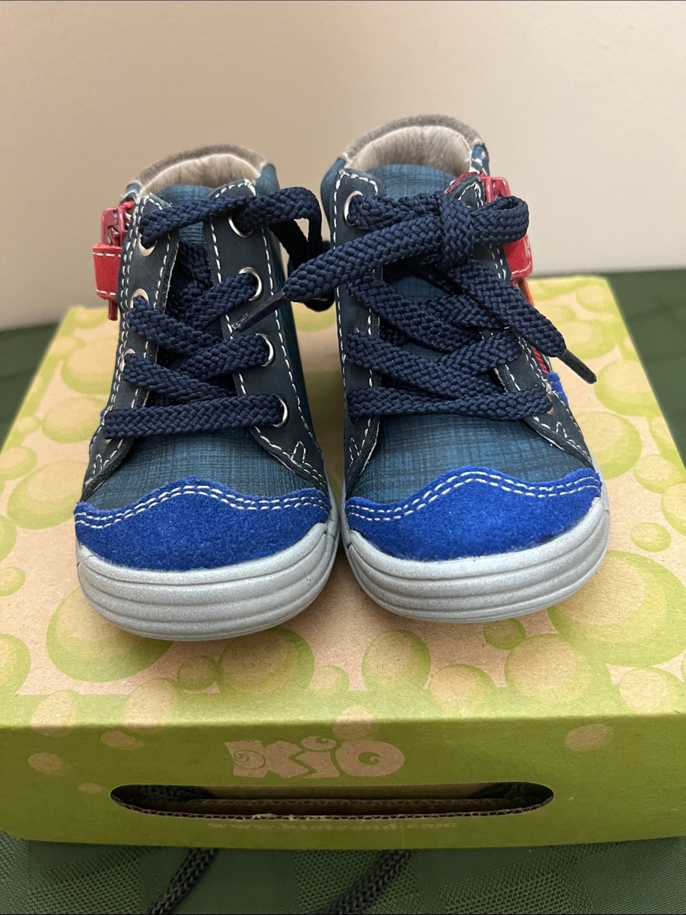 NWT Kids Navy and Royal Blue Lace-Up High-Top Sneakers